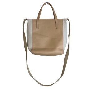 Gap beige faux leather and textile tote bag